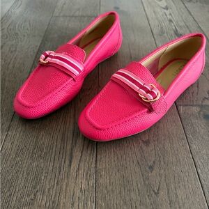 Talbots Jessie Bright Rose Leather Moccasins
